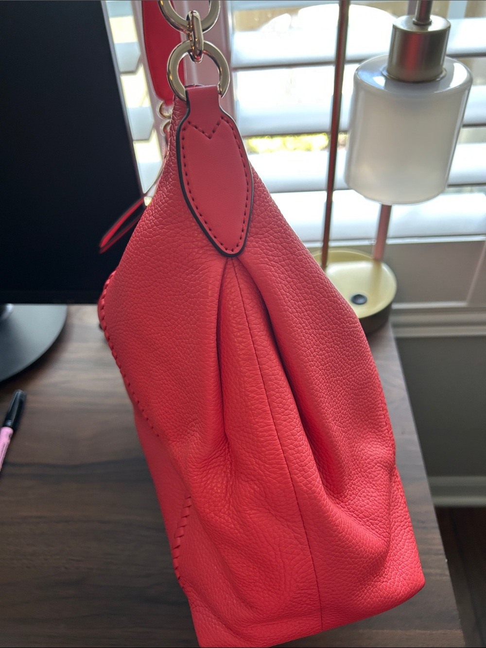 Michael Kors Coral Leather Hobo Bag- NWOT - Picture 7 of 12